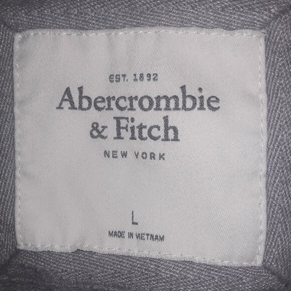 Abercrombie & Fitch Lg Lightweight Gray Sweatshirt w/White Pearls - Picture 3 of 5